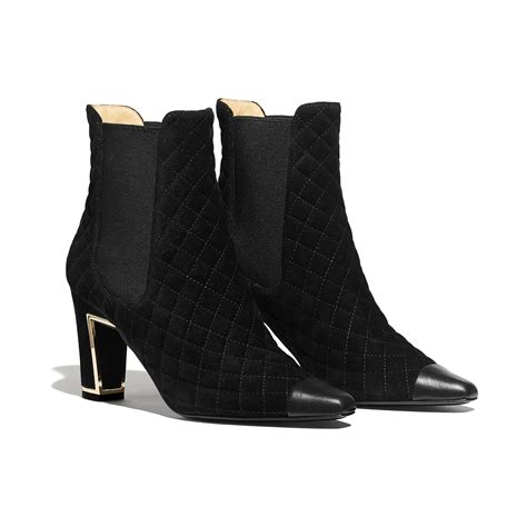 chanel black suede ankle boots|Chanel rain boots size 36.5.